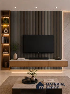 Rame 10 ft x 0.89 ft (3060x270 mm) Stripes Dual Tone Design Interior & Exterior Wall & Ceiling Panel - 20 mm | Suitable for Balcony, Facade & Open Area | Width is Subjected to 5% Variation