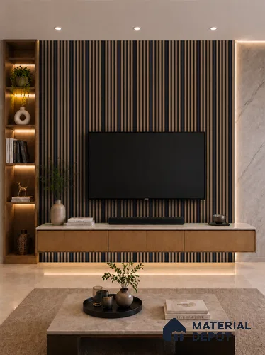 Rame 10 ft x 0.7 ft (3060x215 mm) Dome Dual Black Design Interior & Exterior Wall & Ceiling Panel - 20 mm | Suitable for Balcony, Facade & Open Area | Width is Subjected to 5% Variation