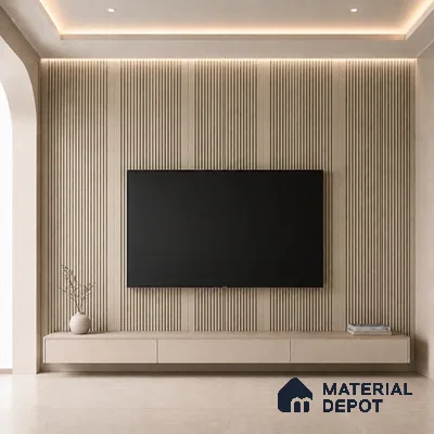 Mocha 10 ft x 0.68 ft (3060x208 mm) Curve Design Interior & Exterior Wall & Ceiling Panel - 10 mm | Suitable for Balcony, Facade & Open Area | Width is Subjected to 5% Variation
