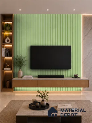 Mint Green 10 ft x 0.89 ft (3060x270 mm) Wave Pastel Design Interior & Exterior Wall & Ceiling Panel - 16 mm | Suitable for Balcony, Facade & Open Area | Width is Subjected to 5% Variation