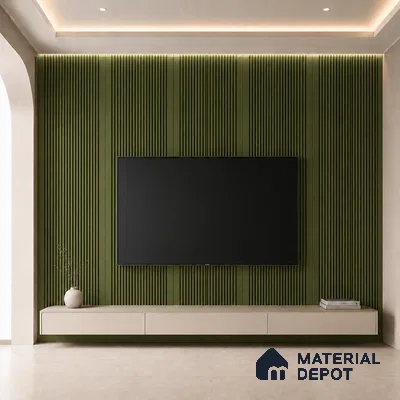 Forest Green 10 ft x 0.68 ft (3060x208 mm) Curve Design Interior & Exterior Wall & Ceiling Panel - 10 mm | Suitable for Balcony, Facade & Open Area | Width is Subjected to 5% Variation
