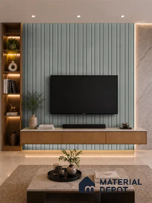 Cloud Grey 10 ft x 0.89 ft (3060x270 mm) Wave Pastel Design Interior & Exterior Wall & Ceiling Panel - 16 mm | Suitable for Balcony, Facade & Open Area | Width is Subjected to 5% Variation