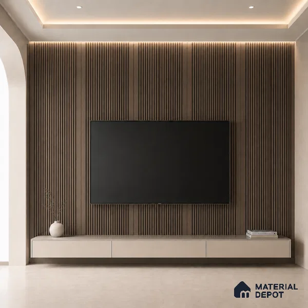 Royal Nut 10 ft x 0.68 ft (3060x208 mm) Curve Design Interior & Exterior Wall & Ceiling Panel - 10 mm | Suitable for Balcony, Facade & Open Area | Width is Subjected to 5% Variation