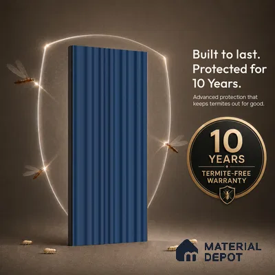 Prussian Blue Plain Colour Look PN 00517 9.5 ft x 4.8 inch Charcoal Panel - 12 mm | Suitable for Feature Wall, TV Unit & Living Room | Width is Subjected to 5% Variation