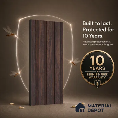 Wooden Look PN 00642 8 ft x 4.8 inch Charcoal Panel - 11 mm | Suitable for Feature Wall, TV Unit & Living Room | Width is Subjected to 5% Variation