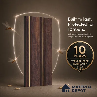 Wooden Look PN 00673 9.5 ft x 4.8 inch Charcoal Panel - 11 mm | Suitable for Feature Wall, TV Unit & Living Room | Width is Subjected to 5% Variation