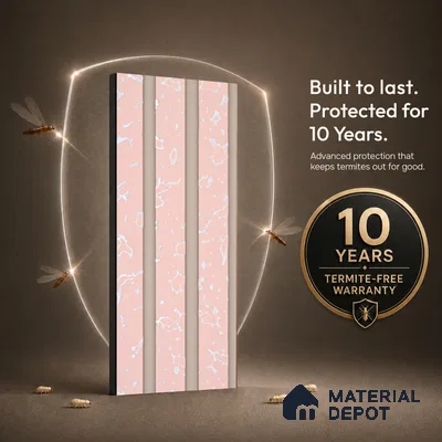 Baby Pink Luxury Look PN 06077 9.5 ft x 4.6 inch Charcoal Panel - 8 mm | Suitable for Feature Wall, TV Unit & Living Room | Width is Subjected to 5% Variation