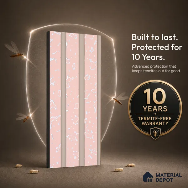 Baby Pink Luxury Look PN 06077 9.5 ft x 4.6 inch Charcoal Panel - 8 mm | Suitable for Feature Wall, TV Unit & Living Room | Width is Subjected to 5% Variation