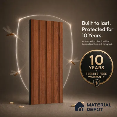 Wooden Look PN 06539 8 ft x 0.4 inch Charcoal Panel - 11 mm | Suitable for TV Unit, Living Room & Bedroom | Width is Subjected to 5% Variation