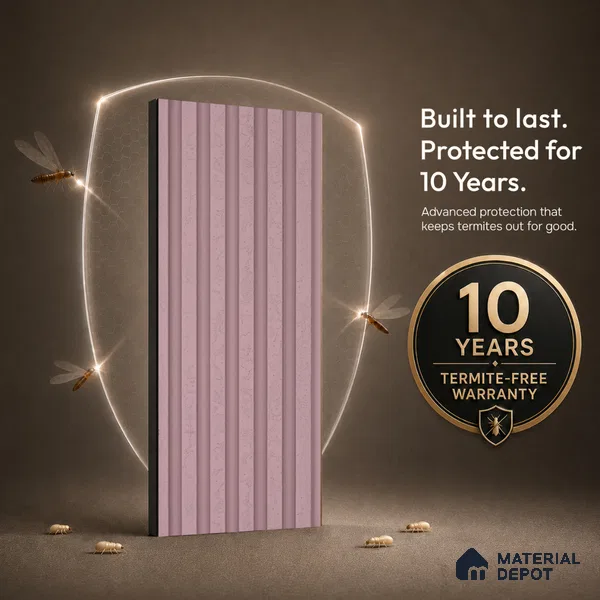 Dusty Pink Patterned Look PN 07070 9.5 ft x 4.9 inch Charcoal Panel - 10 mm | Suitable for Feature Wall, TV Unit & Living Room | Width is Subjected to 5% Variation