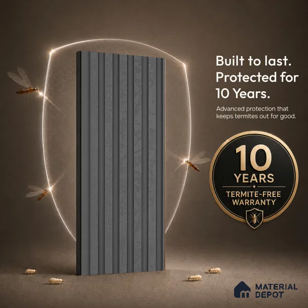 Dark Grey Patterned Look PN 07078 9.5 ft x 4.9 inch Charcoal Panel - 10 mm | Suitable for Feature Wall, TV Unit & Living Room | Width is Subjected to 5% Variation