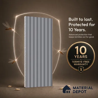 Mist Grey Plain Colour Look PN 07483 8 ft x 4.8 inch PVC Panel - 10 mm | Suitable for Living Room, Bedroom & Office | Width is Subjected to 5% Variation