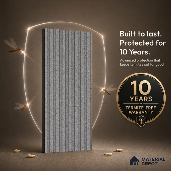 Steel Grey Stone Look PN 07595 9.5 ft x 4.9 inch Charcoal Panel - 12 mm | Suitable for Feature Wall, TV Unit & Living Room | Width is Subjected to 5% Variation