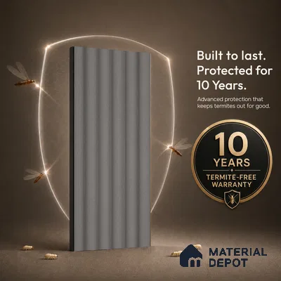 Mid Grey Plain Colour Look PN 07605 9.5 ft x 4.9 inch Charcoal Panel - 12 mm | Suitable for Feature Wall, TV Unit & Living Room | Width is Subjected to 5% Variation