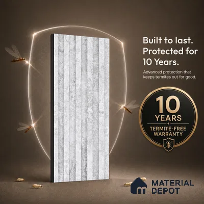 Dove Grey Cement Look PN 07606 9.5 ft x 4.9 inch Charcoal Panel - 12 mm | Suitable for Feature Wall, TV Unit & Living Room | Width is Subjected to 5% Variation