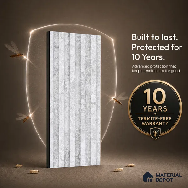 Dove Grey Cement Look PN 07606 9.5 ft x 4.9 inch Charcoal Panel - 12 mm | Suitable for Feature Wall, TV Unit & Living Room | Width is Subjected to 5% Variation