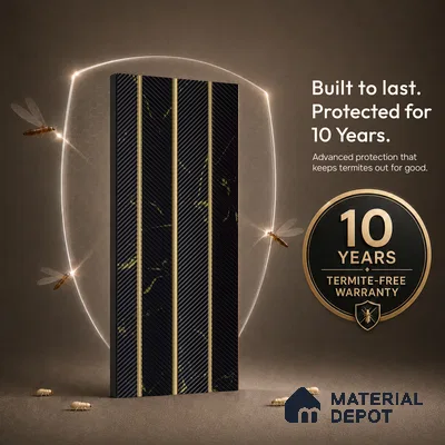 Black Marble Louver PN 05274 8 ft x 4.7 inch Charcoal Panel - 12 mm | Suitable for Feature Wall, TV Unit & Living Room | Width is Subjected to 5% Variation