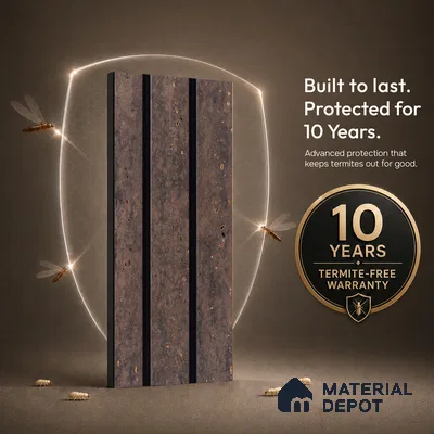 Brown Stone Louver PN 05306 8 ft x 4.8 inch Charcoal Panel - 12 mm | Suitable for Feature Wall, TV Unit & Living Room | Width is Subjected to 5% Variation
