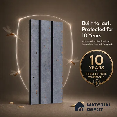 Grey Stone Louver PN 05307 8 ft x 4.8 inch Charcoal Panel - 12 mm | Suitable for Feature Wall, TV Unit & Living Room | Width is Subjected to 5% Variation