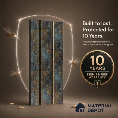 Multi Colour Metallic Louver PN 05309 8 ft x 4.8 inch Charcoal Panel - 12 mm | Suitable for Feature Wall, TV Unit & Living Room | Width is Subjected to 5% Variation