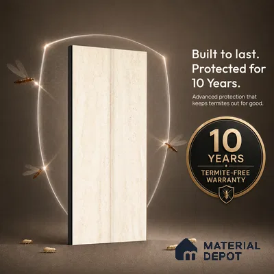 Antique Ivory Marble Look PN 06859 9.2 ft x 7.8 inch Charcoal Panel - 16 mm | Suitable for Living Room, Bedroom & TV Cabinet | Width is Subjected to 5% Variation