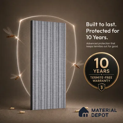 Cloud Grey Fabric Look PN 07153 9.5 ft x 4.7 inch Charcoal Panel - 11 mm | Suitable for Feature Wall, TV Unit & Living Room | Width is Subjected to 5% Variation