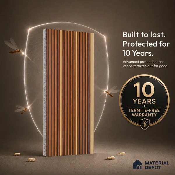 Wooden Look PN 07448 8 ft x 4.8 inch PVC Panel - 10 mm | Suitable for Living Room, Bedroom & Office | Width is Subjected to 5% Variation