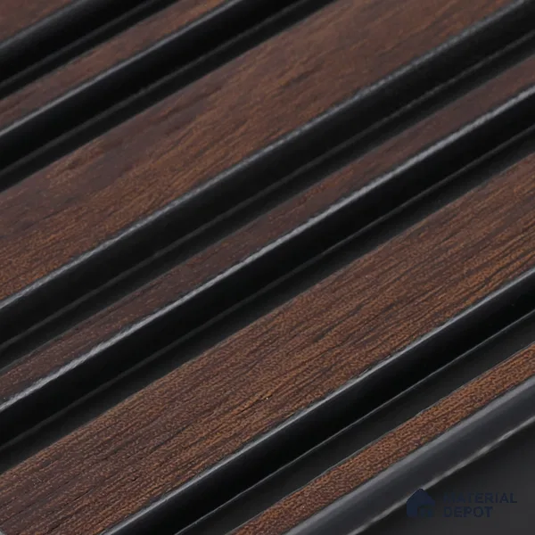 Brown Wooden Look Charcoal Louver/Panel 8 ft x 4.9 inch - 11 mm | Ideal for Feature Wall, Living Room, Bedroom, Home, TV Unit | PN 07048