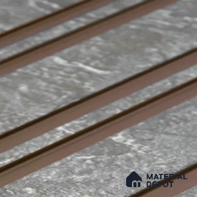Beige Stone Look Charcoal Louver/Panel 9.5 ft x 6 inch - 6 mm | Ideal for Feature Wall, Living Room, Bedroom, Home, TV Unit | PN 07126