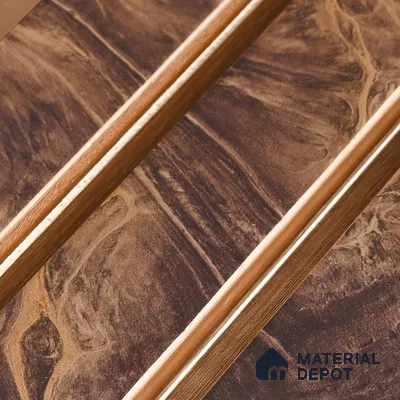 Teak Brown Marble Look PN 07455 8 ft x 4.8 inch PVC Panel - 10 mm | Suitable for Living Room, Bedroom & Office | Width is Subjected to 5% Variation