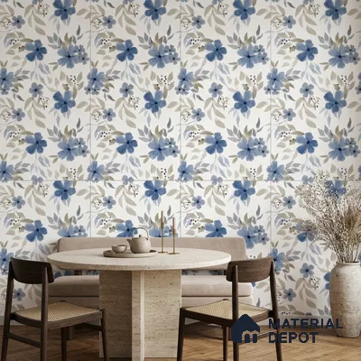 Floral Look Wall Tile TL 10934 Bloome White Decore 4 ft x 2 ft Carving Matte Finish Vitrified Tile - 9 mm | Suitable for Bathroom, Accent/Feature Wall, Dining Area