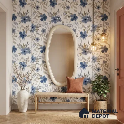 Floral Look Wall Tile TL 10934 Bloome White Decore 4 ft x 2 ft Carving Matte Finish Vitrified Tile - 9 mm | Suitable for Bathroom, Accent/Feature Wall, Dining Area