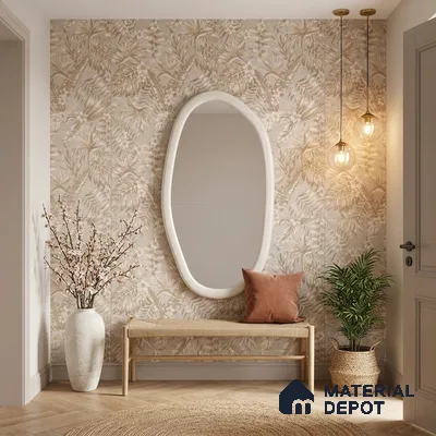 Tropical Wall Tile TL 10935 Crystella Oro Decore 4 ft x 2 ft Carving Matte Finish Vitrified Tile - 9 mm | Suitable for Bathroom, Accent/Feature Wall, Dining Area