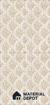 Floral Look Wall Tile TL 10936 Taj Mahal Decore 4 ft x 2 ft Carving Matte Finish Vitrified Tile - 9 mm | Suitable for Bathroom, Accent/Feature Wall, Dining Area