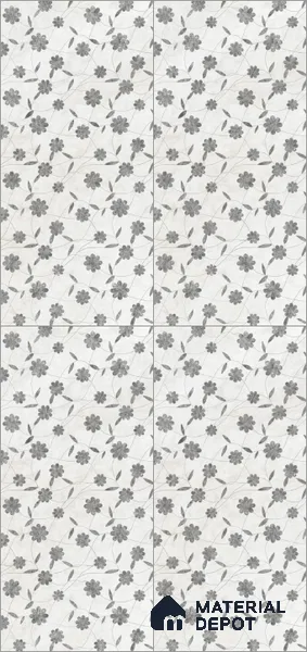 Floral Look Wall Tile TL 10931 Flowerique 4 ft x 2 ft Glossy Finish Vitrified Tile - 9 mm | Suitable for Bathroom, Accent/Feature Wall, Dining Area
