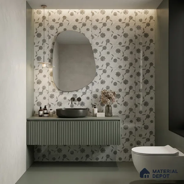 Floral Look Wall Tile TL 10931 Flowerique 4 ft x 2 ft Glossy Finish Vitrified Tile - 9 mm | Suitable for Bathroom, Accent/Feature Wall, Dining Area