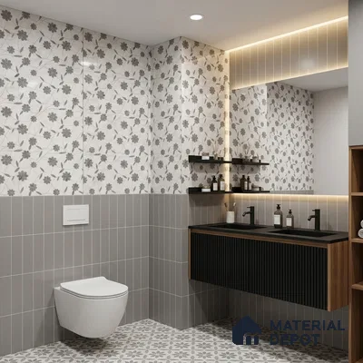 Floral Look Wall Tile TL 10931 Flowerique 4 ft x 2 ft Glossy Finish Vitrified Tile - 9 mm | Suitable for Bathroom, Accent/Feature Wall, Dining Area