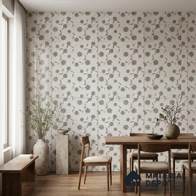 Floral Look Wall Tile TL 10931 Flowerique 4 ft x 2 ft Glossy Finish Vitrified Tile - 9 mm | Suitable for Bathroom, Accent/Feature Wall, Dining Area