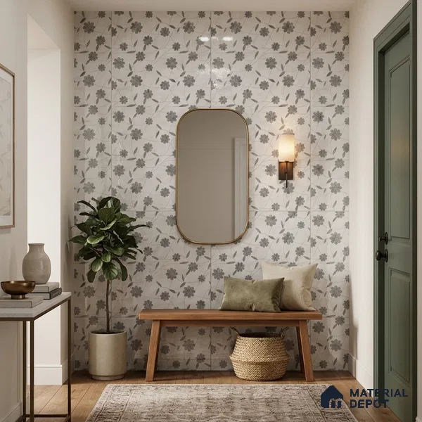 Floral Look Wall Tile TL 10931 Flowerique 4 ft x 2 ft Glossy Finish Vitrified Tile - 9 mm | Suitable for Bathroom, Accent/Feature Wall, Dining Area
