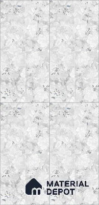 Floral Look Wall Tile TL 10927 Nairobi Florangle White Decore 4 ft x 2 ft Glue Matte Finish Vitrified Tile - 9 mm | Suitable for Bathroom, Accent/Feature Wall, Dining Area