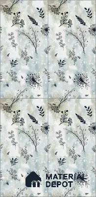 Floral Look Wall Tile TL 10923 Domain Green Decore 4 ft x 2 ft Glue Matte Finish Vitrified Tile - 9 mm | Suitable for Bathroom, Accent/Feature Wall, Dining Area