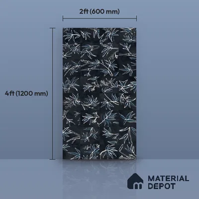 Tropical Wall Tile TL 10942 Greenish Leaf Decore 4 ft x 2 ft Matte Finish Vitrified Tile - 9 mm | Suitable for Bathroom, Accent/Feature Wall, Dining Area
