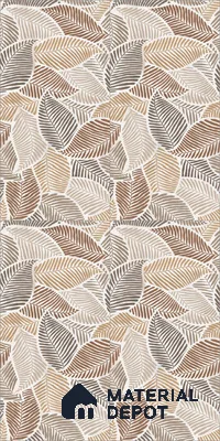 Tropical Wall Tile TL 10939 Nestos Leaf Decore 4 ft x 2 ft Silk Matte Finish Vitrified Tile - 9 mm | Suitable for Bathroom, Accent/Feature Wall, Dining Area