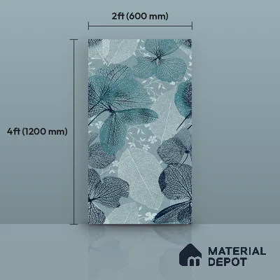 Tropical Wall Tile TL 12273 Berlin Decore 4 ft x 2 ft Sugar + (Glossy Granula/Glue) Finish Vitrified Tile - 9 mm | Suitable for Bathroom, Accent/Feature Wall, Dining Area