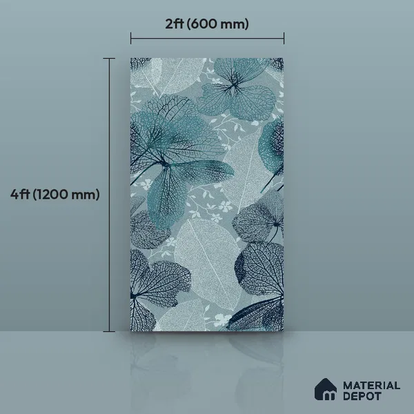 Tropical Wall Tile TL 12273 Berlin Decore 4 ft x 2 ft Sugar + (Glossy Granula/Glue) Finish Vitrified Tile - 9 mm | Suitable for Bathroom, Accent/Feature Wall, Dining Area