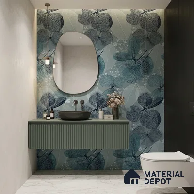 Tropical Wall Tile TL 12273 Berlin Decore 4 ft x 2 ft Sugar + (Glossy Granula/Glue) Finish Vitrified Tile - 9 mm | Suitable for Bathroom, Accent/Feature Wall, Dining Area