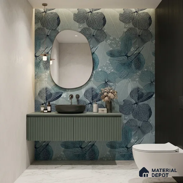 Tropical Wall Tile TL 12273 Berlin Decore 4 ft x 2 ft Sugar + (Glossy Granula/Glue) Finish Vitrified Tile - 9 mm | Suitable for Bathroom, Accent/Feature Wall, Dining Area