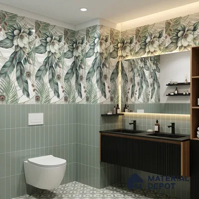 Tropical Wall Tile TL 12294 Lithics Decore 4 ft x 2 ft Pearl Carving Finish Vitrified Tile - 9 mm | 2 Random Designs | Suitable for Bathroom, Accent/Feature Wall, Foyer