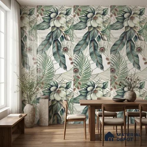 Tropical Wall Tile TL 12294 Lithics Decore 4 ft x 2 ft Pearl Carving Finish Vitrified Tile - 9 mm | 2 Random Designs | Suitable for Bathroom, Accent/Feature Wall, Foyer
