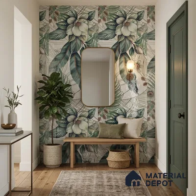 Tropical Wall Tile TL 12294 Lithics Decore 4 ft x 2 ft Pearl Carving Finish Vitrified Tile - 9 mm | 2 Random Designs | Suitable for Bathroom, Accent/Feature Wall, Foyer